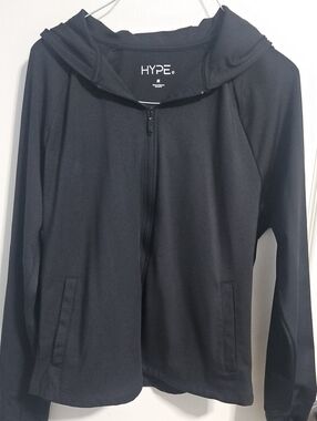 Hype Black Zip-Up Hooded Jacket